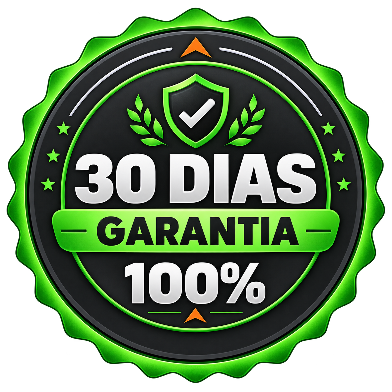 Selo de garantia de 30 dias, 100% de reembolso